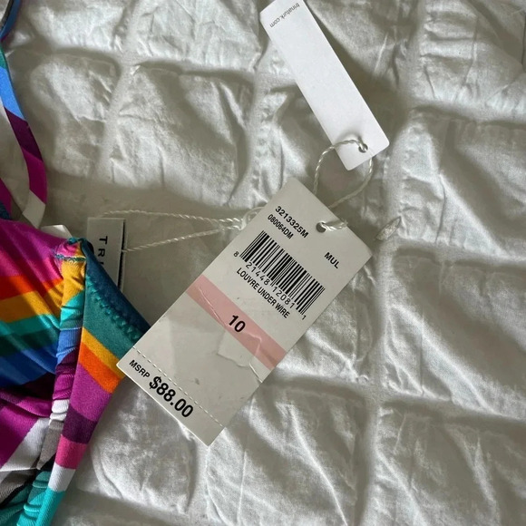 Trina Turk rainbow stripe bikini top - Picture 3 of 6